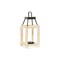Contemporary Home Living Wooden Bar Solid Lantern with Handle - 14.5" - Brown and Black - Small